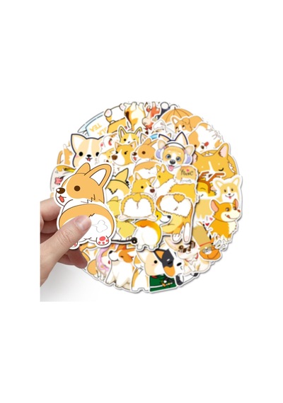 50 Adet Tekrarsız Köpekler Kalite Pvc Modern Sticker 01
