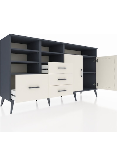 Hyperion Konsol 7 Raflı 4 Çekmeceli 2 Kapaklı 176x44x99 Antrasit- Antrasit-aytaşı Hyperion Konsol 7 Raflı 4 Çekmeceli 2 Kapaklı 176x44x99 Antrasit- Antrasit-aytaşı