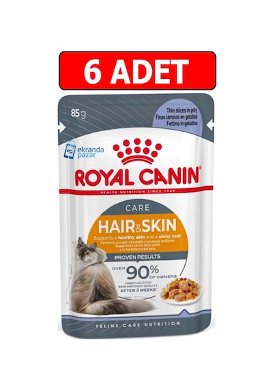Tr Royal Canın Hair Skin Kedi Yaş Mama 85gr 6adet Kedi Konserve Pouch