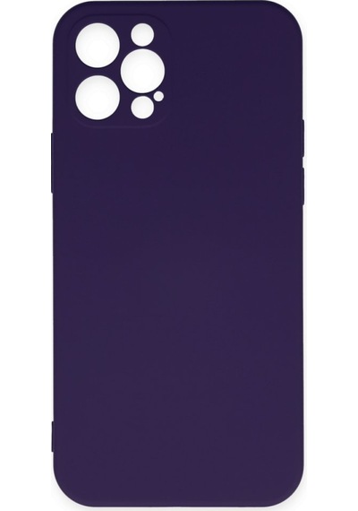 Apple Uyumlu iPhone 12 Pro Max İçi Kadife Kaplı Esnek Silikon Kapak Ryc/ Nano Lansman Mor