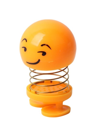 Çok Bilmiş Ukala Emoji Smile Zıp Zıp Kafa 8 Cm Araba Torpido & Pasta Süsü Masaüstü Dekoratif Figür Emoji