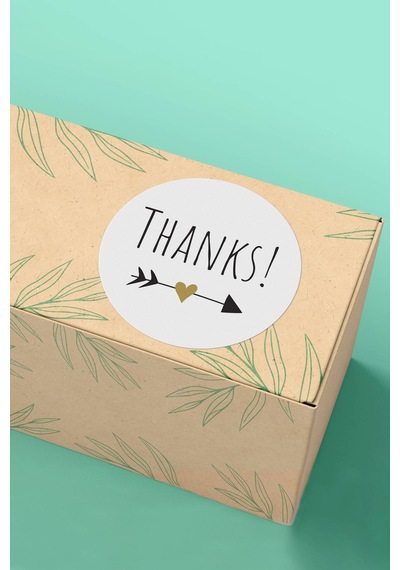 Ok Kalpli Thanks Kargo Paketleme Sticker 3x3cm St2136 Çok Renkli