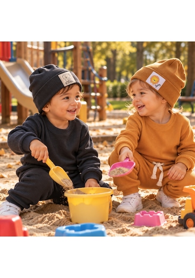Hukids Unisex Fitilli 3'lü Bebek/çocuk Takımı Vizon