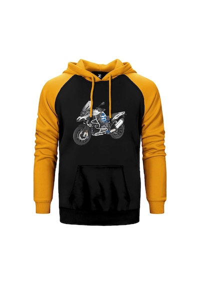 Bmw Gs Blue Sarı Renk Reglan Kol Kapşonlu Sweatshirt Sarı