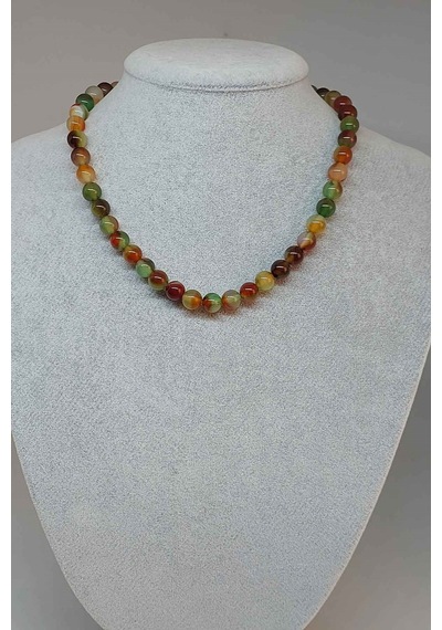 Akik Taşı Kolye 8mm (4406) (Klipsli)