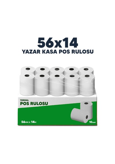 56x14 Termal Pos Rulosu / Pos Kağıdı 10'lu Paket
