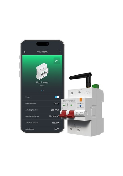 Akıllı Wi-fi C Tipi 63a 2p Otomatik Sigorta - Akım Koruma Rölesi