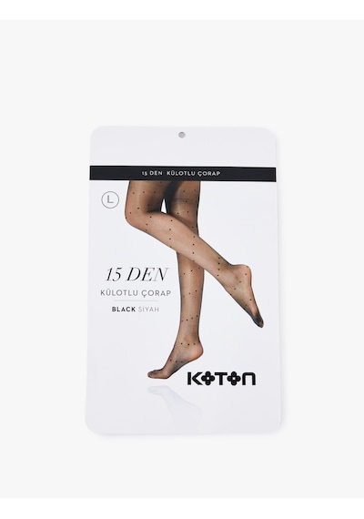 Koton Puantiyeli Külotlu Çorap Siyah 7wak80659aa