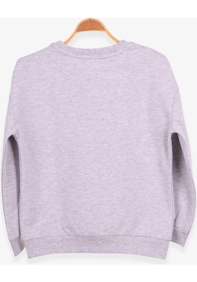 Breeze Kız Çocuk Sweatshirt Güpürlü 6-12 Yaş, Gri Melanj-gri Melanj Gri Melanj