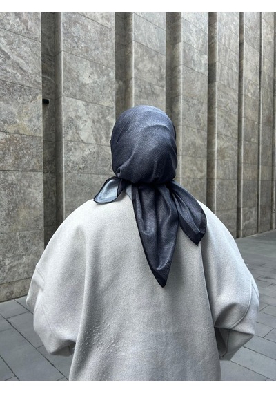 Qalortex Scarf Pamuklu Soft İnci Desen Eşarp-antrasit