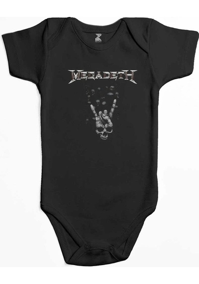 Zepplin Giyim Megadeth Rock Sign Pembe Bebek Body Zıbın