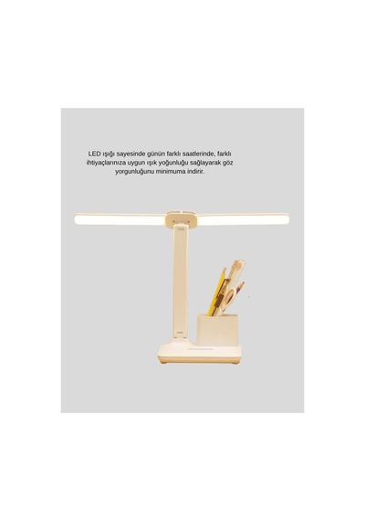 Astraltech Kısılabilir Led Masa Lambası Kalemlik Ve Telefon Standlı, Göz Yormayan Işık Yeni Nesil Çok Renkli