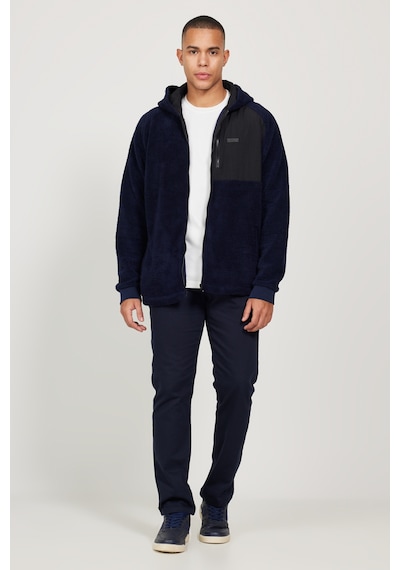 AC&Co / Altınyıldız Classics Erkek Lacı Oversize Bol Kesim Kapüşonlu Polar Lacivert