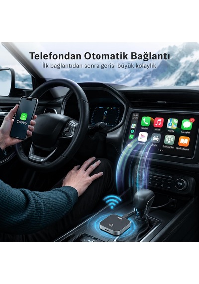 Tr Cb03 Kablosuz Carplay Android Auto Adaptörü 2.4g/5g Wifi Android 12 Netflix Youtube Tiktok Destekli Araç Multimedy