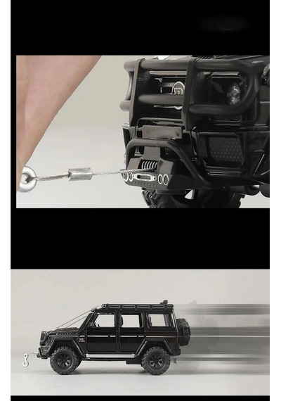 1:32 Mercedes G63 Brabus Metal Diecast Model Araba - Sesli Işıklı Çek Bırak Oyuncak Jip Beyaz