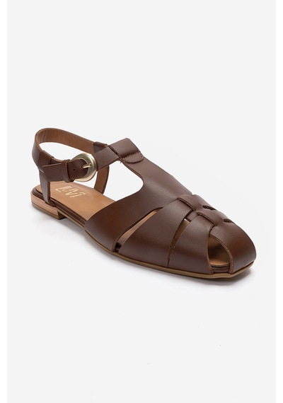 Luvi Shoes Jandor Kahverengi Hakiki Deri Kadın Sandalet