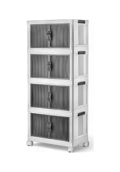 Mayaglory 4'lü Modüler Organizer Dolap Seti - Tekerlekli Ve Çok Amaçlı Saklama Çözümü, 127x54x32cm Çok Renkli