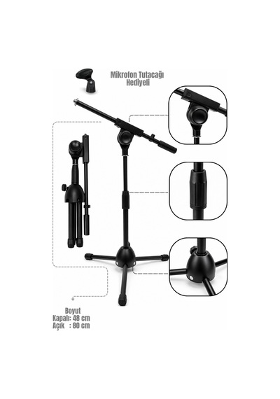 Yankı Ms-18 Enstrüman Mikrofon Sehpası Metal Tripod Stand - 8697044114314