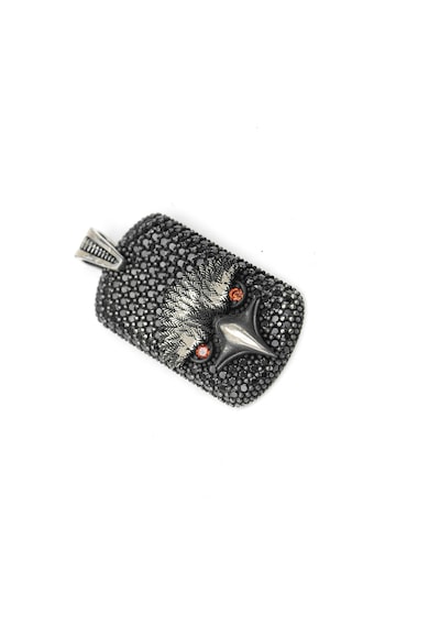 Kartal Model Taşlı Gümüş Erkek Kolye Renkli 11632788
