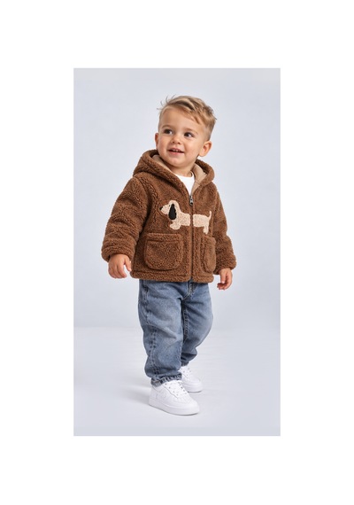 Overdo Kids Bebek Welsoft Peluş Ceket Kahverengi