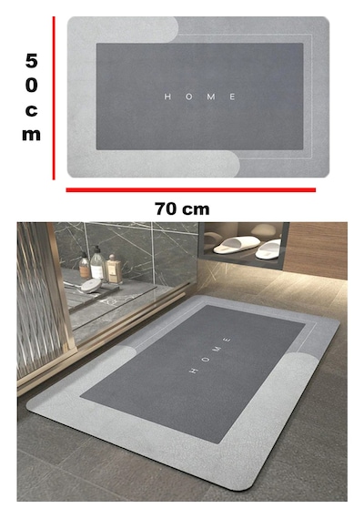 1 Adet 50x70 Cm Banyo, Mutfak Paspası Kaymaz Tabanlı Su Emici Dikdörtgen Yapı - Kolay Temizlenir Çok Amaçlı Paspas Karışık-çok Renkli