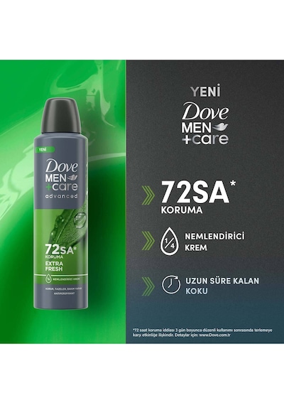 Men +care Advanced Erkek Deodorant 72 Saat Koruma Extra Fresh 150 ML X3