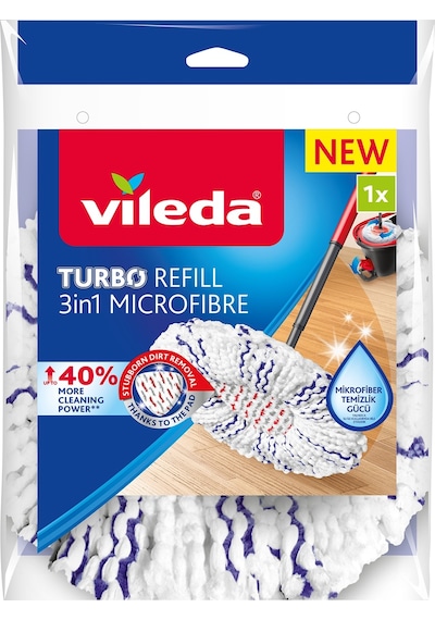 Vld0000000429 Vileda Turbo 3in1 Extra Pedli Mikrofiber Yedek Paspas - Tekil Vileda