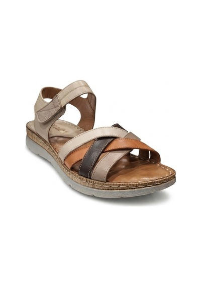 Bej-multi Kadın Hakiki Deri Sandalet 213.s-414