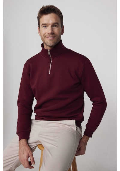 Tudors Pamuklu Dik Yaka Fermuarlı Bordo Unisex Sweatshirt-29413-bordo Bordo Tudors Pamuklu Dik Yaka Fermuarlı Bordo Unisex Sweatshirt-29413-bordo Bordo