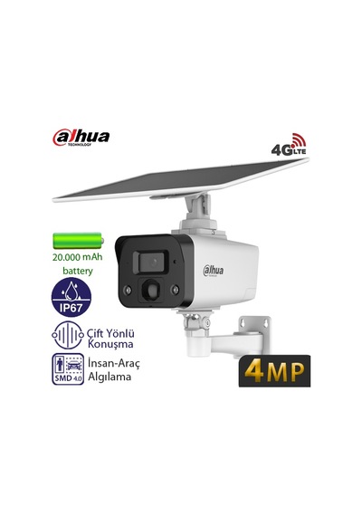 Dahua Ipc-hfw2441dg-4g-sp-b-max 4mp 4g Dış Mekan Güneş Enerjili Bullet Güvenlik Kamerası - Renkli Dahua Ipc-hfw2441dg-4g-sp-b-max 4mp 4g Dış Mekan Güneş Enerjili Bullet Güvenlik Kamerası - Renkli