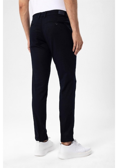 Süvari Lacivert Slim Fit Armürlü Pantolon