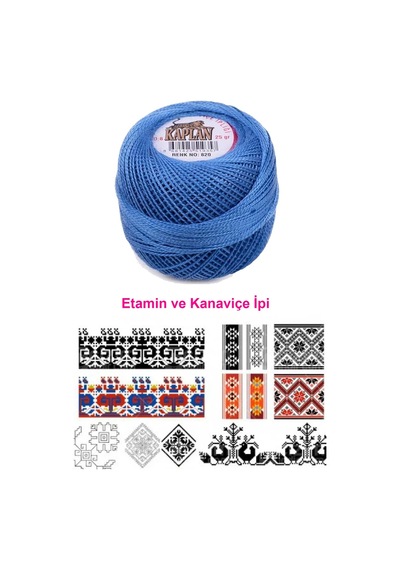 Tedar Kaplan Etamin Ve Kanaviçe İpi 8 No Kod/renk: 820 - Royaleks Najmaddin (No:1) 8.5Cm X 10.5 Cm