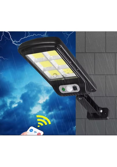 Solar 3 Modlu Cob Led Solar Güneş Enerjili Sokak Lambası Bahçe Aydınlatması 35cm X 11.5cm Beyaz