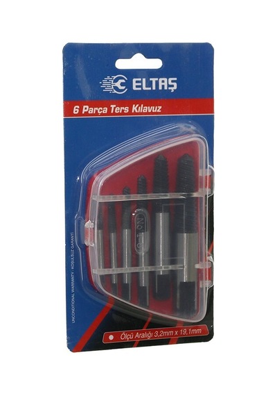 Eltaş Lrd-22 Ters Klavuz Uç Seti Hasarlı Vida Çıkarıcı 6 Parça 3-22mm