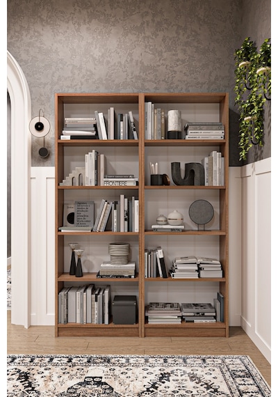 Asra Trend 2 Modüllü Kitaplık K-003 %100 MDF 10 Bölmeli Modern Ofis Çalışma Masası Yanı Rafı Petra Asra Trend 2 Modüllü Kitaplık K-003 %100 MDF 10 Bölmeli Modern Ofis Çalışma Masası Yanı Rafı Petra
