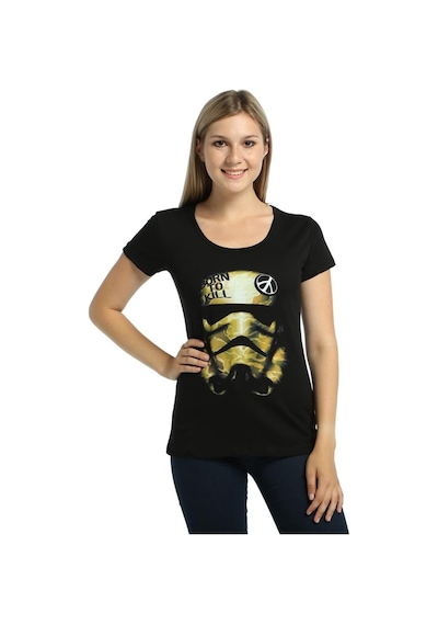 Bant Giyim - Star Wars Trooper Siyah Kadın T-Shirt Tişört