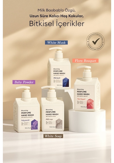 Nemlendirici Ve Yumuşatıcı Parfümlü Sıvı Sabun Mılk Baobab Blooming Perfume Hand Wash White Soap