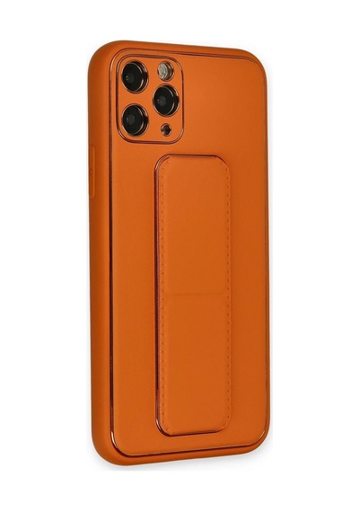 Newface - 376 - Apple Uyumlu iPhone 11 Pro Kılıf Coco Deri Standlı Kapak - Lvsqvr - - Turuncu