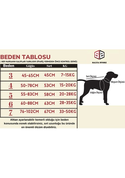 Salya Store Büyük ve Orta Irk Su Geçirmez Köpek Montu Km-105