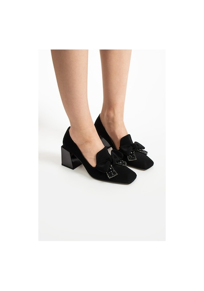 Paris Shoes Paris Siyah Nubuk Topuklu Ayakkabı Z0702-siyah Siyah