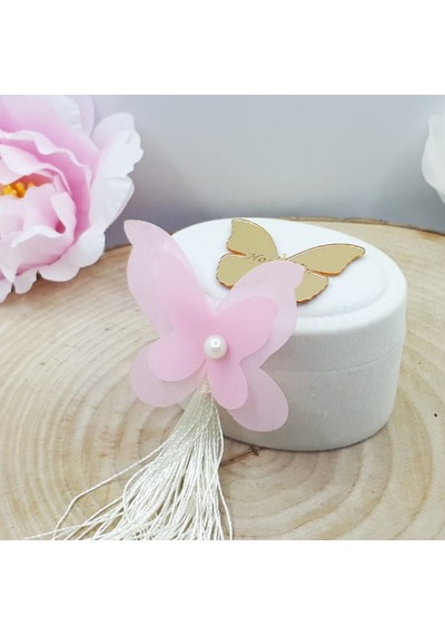 Kelebek Konsept Flok Oval Kutu Bebek Şekeri 30 Adet