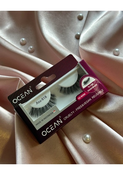 Ocean Asu 818 5d Mink Doğal Görünümlü Şerit Takma Kirpik Tekrar Kullanılabilir Vegan