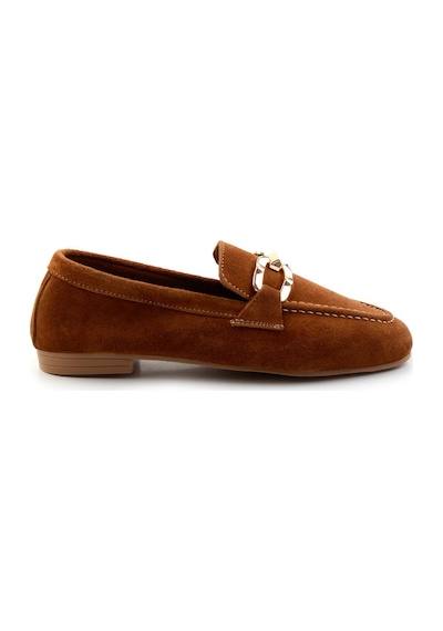 Bambi Taba Hakiki Deri Kadın Loafer Ayakkabı K01763071002 Taba