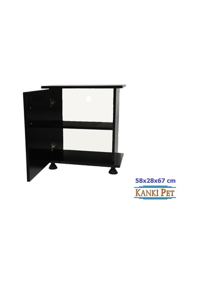 Kanki Pet İthal Mdf Akvaryum Siyah Sehpa 58 x 28 x 67 CM
