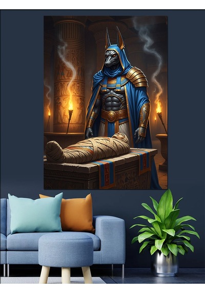 Ahşap Tablo Mısır Tanrısı Anubis Tablosu Şehir Tabloları