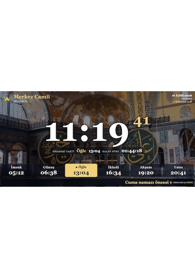 SANEC Vakitmatik – 32" HDMI Ekranlı Cami Vakitmatik Tam Paket