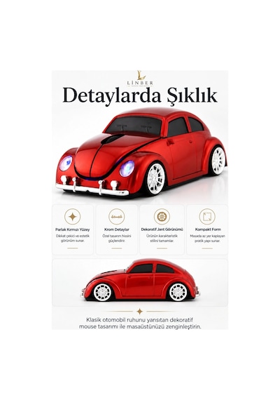 Klasik Kırmızı Beetle Vosvos Tasarımlı 2.4g Kablosuz Mouse Usb Alıcılı Kırmızı Araba Şeklinde Optik Mouse Çok Renkli Diğer Klasik Kırmızı Beetle Vosvos Tasarımlı 2.4g Kablosuz Mouse Usb Alıcılı Kırmızı Araba Şeklinde Optik Mouse Çok Renkli Diğer