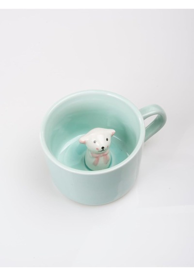 Mukko Home 3d Sevimli Hayvan Figürlü Porselen Kupa 230 Ml Mint Renk Kahve Çay Kupası,turkuaz & Köpek Beyaz - Çok Renkli Mukko Home 3d Sevimli Hayvan Figürlü Porselen Kupa 230 Ml Mint Renk Kahve Çay Kupası,turkuaz & Köpek Beyaz - Çok Renkli