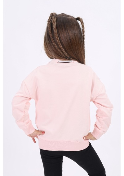 Toontoy Kız Çocuk Baskılı Sweatshirt Pudra