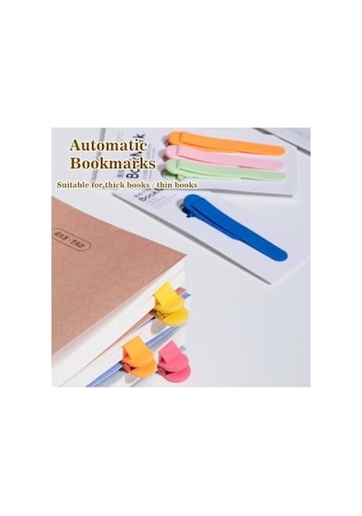Ayrex 3 Adet Otomatik Kitap Ayracı Silikon, Okumak Için Kitap Işaretleri Akıllı Ayraç